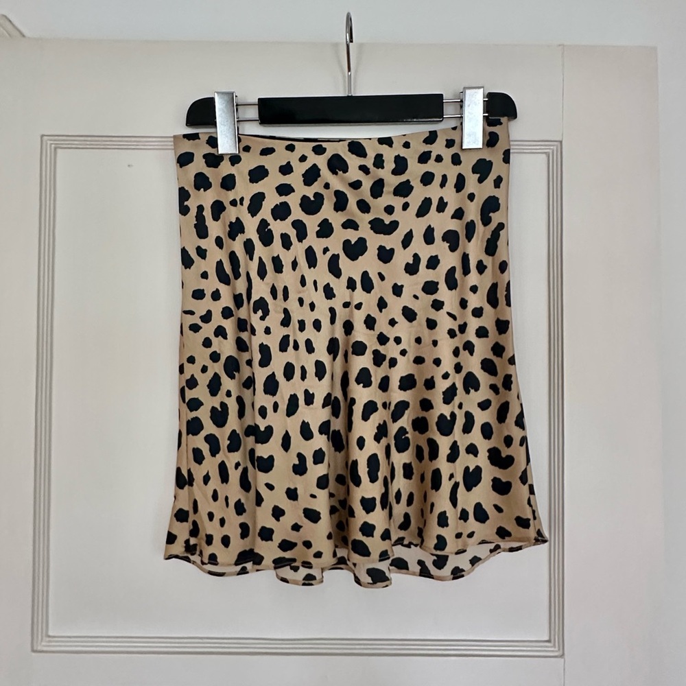 Realisation Leopard Print Silk Skirt